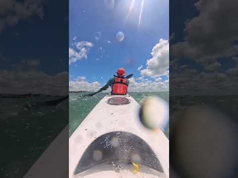 20 knots upwind #kayaking  #surfski #choppy #headwind