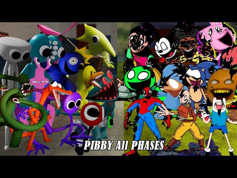 FNF Friends To Your End but Pibby ALL PHASES Vs Rainbow Friends Chapter 2 Sing it (Cyan Yellow Join)