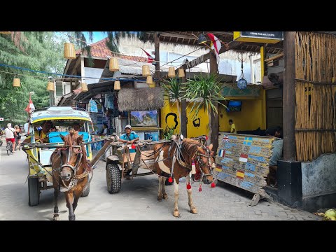 Walk around the island of Gili Trawangan. Indonesia. April, 2023. Part 1