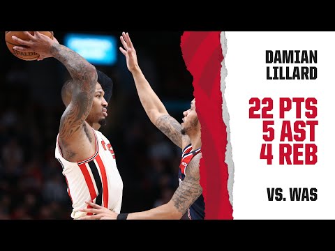Damian Lillard (22 PTS, 5 AST) Highlights | Trail Blazers vs. Wizards