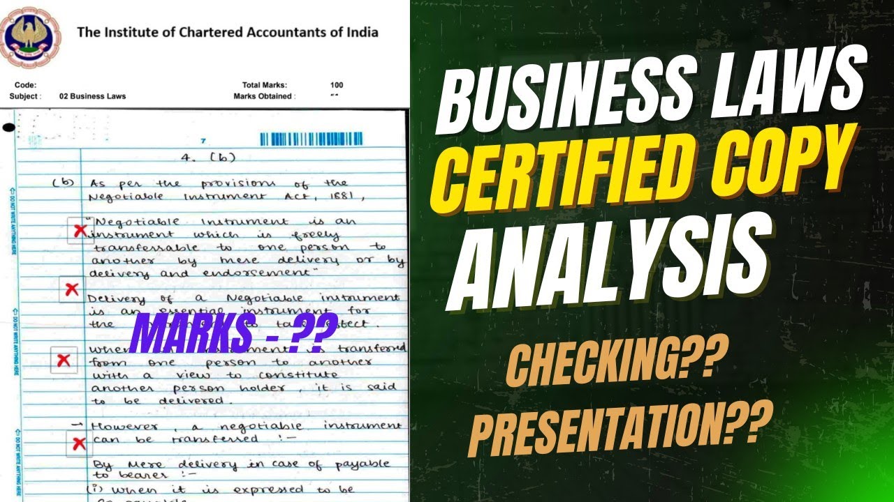 My CA Foundation Business Laws Certified copy | Detailed Analysis September 2025 | GRACE MARKS??