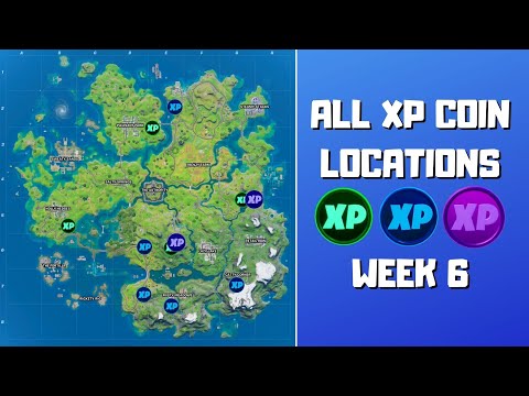 All 11 XP Coins Locations in Fortnite Week 6 (Green, Blue & Purple)! - Fortnite Chapter 2 Season 3