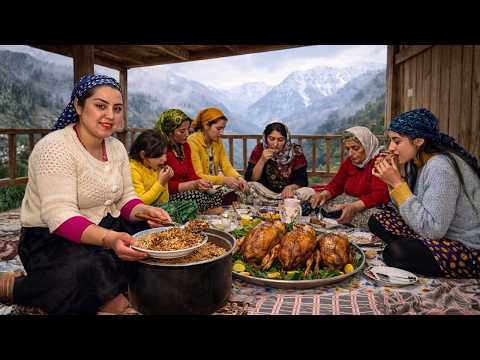 Village Life in Northern Iran | Nomadic Roasted  Goose with Bean rice & Rural Farm Chores 🔥