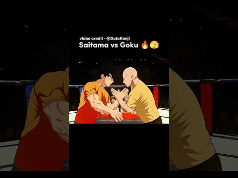 Saitama vs Goku arm wrestling challenge | Saitama vs Goku #shorts #anime #saitama #goku #badass