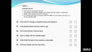 PET 4 Test 2 part 4 questions  20-25