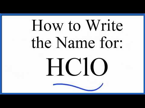 How to write the name for HClO (Hypochlorous acid)