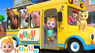 Download lagu Wheels On The Bus With Animals | Animal Song | Nursery Rhymes & Kids Songs | NuNu Tv mp3