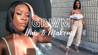 GRWM| GIRLS NIGHT MAKEUP AND HAIR ft ANA LUISA
