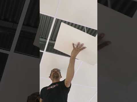 drop ceiling installation #diy #construction #renovation #easypeasy