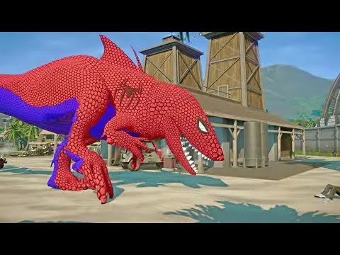 Tyrannosaurus rex vs Spider-Man Dinosaurs || Jurassic World Dominion ||  Tyrannosaurus Battle