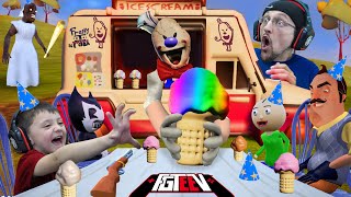 ICE SCREAM in Hello Neighbor! (Scary Party MOD with Granny, Baldi, Bendy &amp; More)