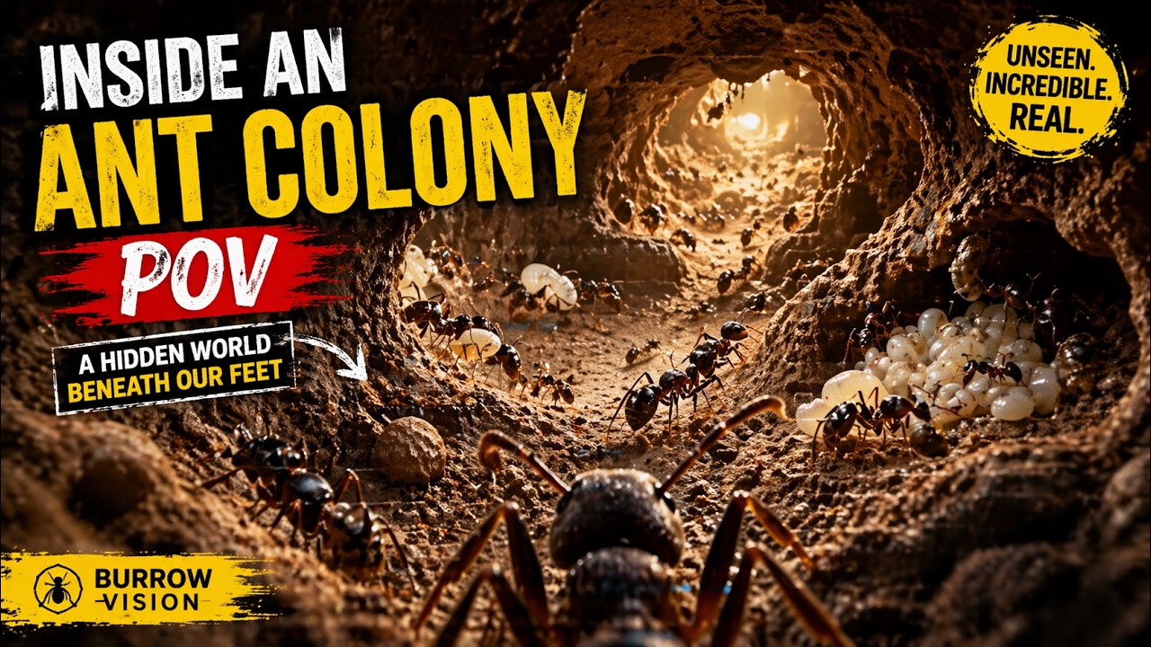 Inside an Ant Colony 🐜 | Unreal Underground POV #antpov #ants #wildlife #burrowvision #nature
