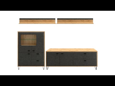 Миниатюра изображения товара Тумба Black Red White Grace KOM2W1D2S с подсветкой (дуб наварра)