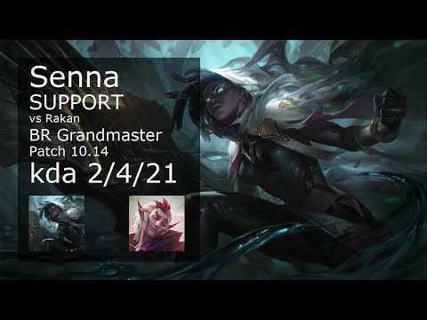 Senna Support vs Rakan - BR Grandmaster 2/4/21 Patch 10.14 Gameplay