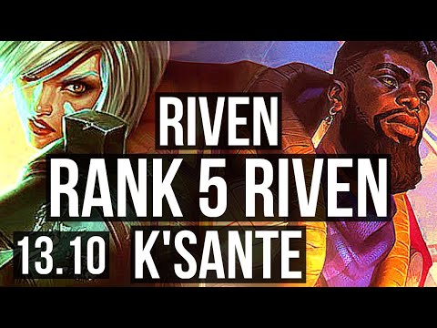 RIVEN vs K'SANTE (TOP) | 5/0/4, Rank 5 Riven, 2.1M mastery, 400+ games | TR Challenger | 13.10