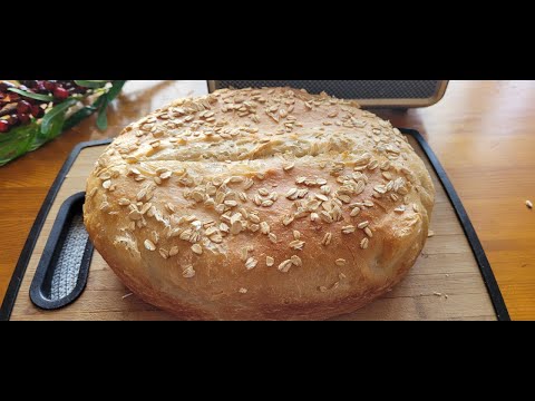 Soft and Fluffy Oat-Topped Bread|Easy No-Knead Overnight Bread Recipe#breadrecipe#oatbread#easybread