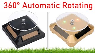 Automatic Rotating Display Stand Solar Powered 360° Degree Turntable Jewelry Holder Display Showcase