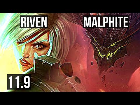 RIVEN vs MALPHITE (TOP) | 9/0/7, 1.3M mastery, 600+ games, Legendary | NA Diamond | v11.9
