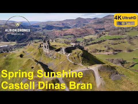 Castell Dinas Bran, Spring Sunshine, Llangollen - DJI AIR3 / DJI AVATA2 4K 60fps UHD
