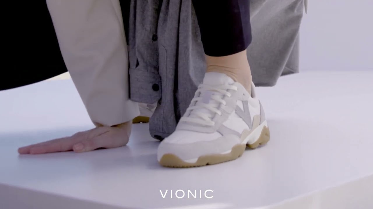 Watch Vionic Walk Slim Glide Women's Comfortable Orthotic Arch Support Walking Sneakers video