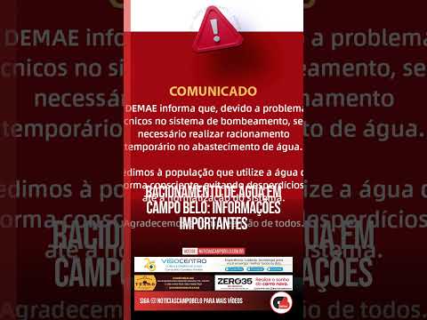 Racionamento de Água em Campo Belo: Informações Importantes #Shorts