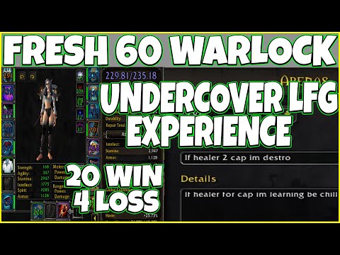 20 WINS 4 LOSES AS FRESH 60 DESTRUCTION WARLOCK 0 TIER SETS 230 ILVL BIG PUMPER DMG