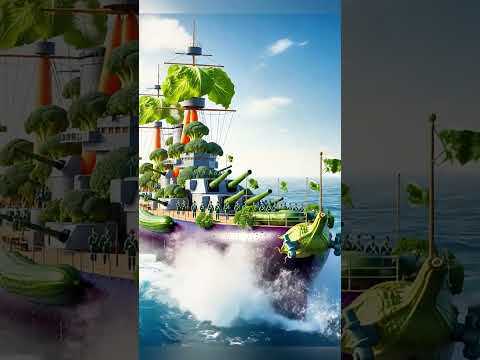 Inside the organic naval vessel: A massive #VeggieShip #BroccoliBoat #FoodArt #Trending #Shorts