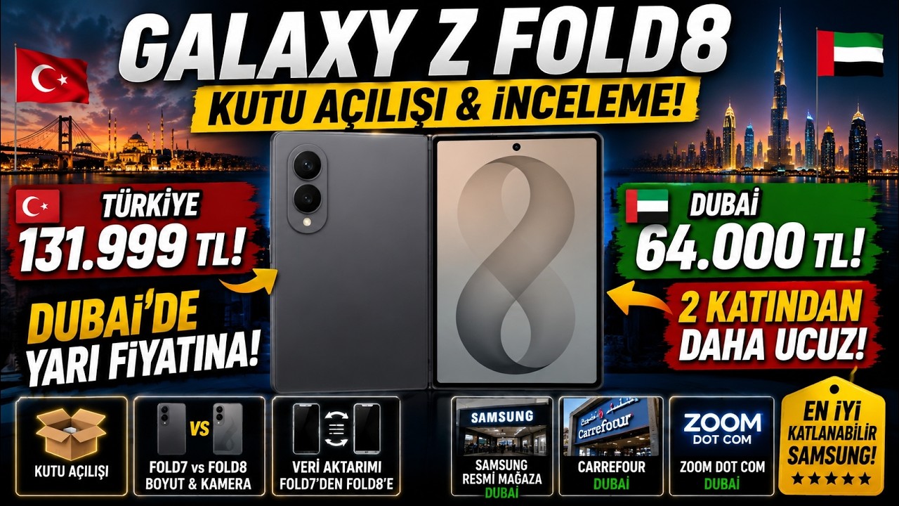 Türkiye'de 131.999 TL, Dubai'de 64.000 TL! Galaxy Z Fold8