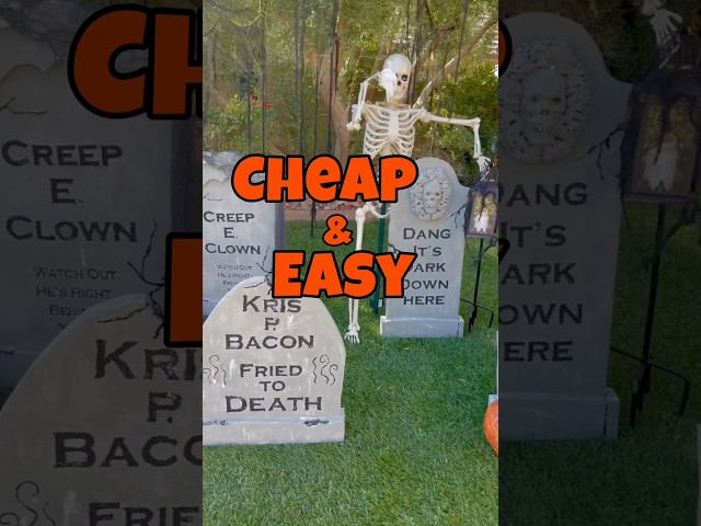 Vídeo relacionado con KOMEIYL 4pcs Decoraciones de Patio de Lápida de Halloween, Espeluznante lápida decoración, Halloween Tumbas Exterior Decoración, Aplica como Adición Espeluznante Césped, Porche o Jardín