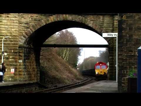 DB 66118 Heads a Binliner Train Climbing The Bank Through Orrell