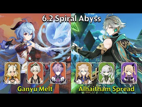 C0 Ganyu Melt & C0 Alhaitham Spread - Genshin Impact 6.2 Spiral Abyss Full Clear