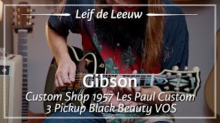 Video thumbnail for Gibson Custom Shop 1957 Les Paul Custom 3 Pickup Black Beauty 2006 played by Leif de Leeuw | Demo by TFOA Demos
