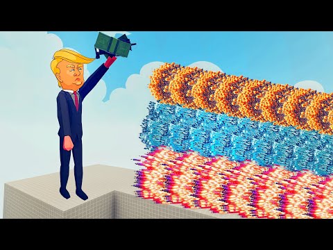 DONALD TRUMP vs EVERY GOD - Totally Accurate Battle Simulator TABS