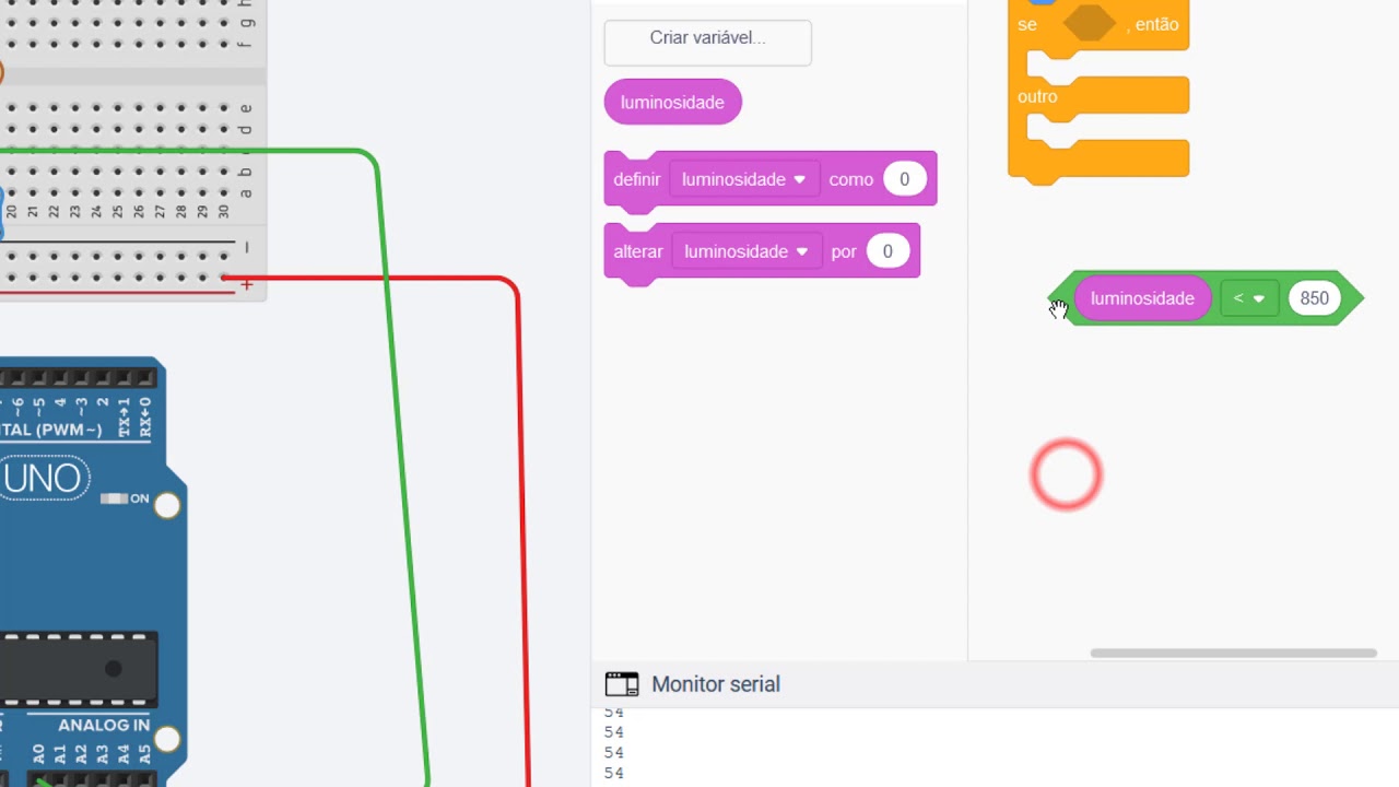 Utilizando um LDR no ARDUINO - Simulador Tinkercad