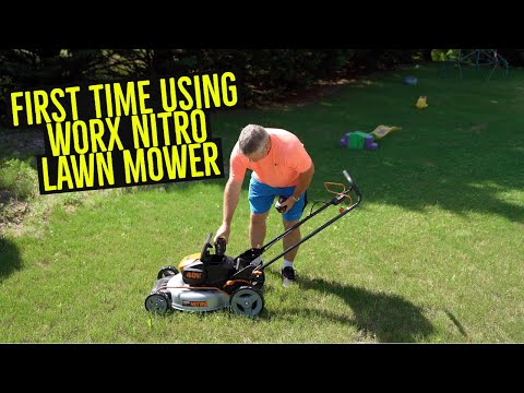 Worx Nitro 40V Power Share 20" Cordless Push Lawn Mower First Time Using