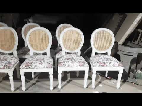 Wood brown louis xvi dining chair, for home, set size: singl...