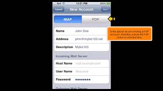 iPhone: How to Setup a POP Email Account