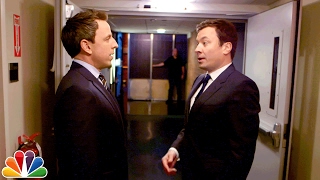 Jimmy Walks Seth Meyers to Late Night's Set After Tonight Show