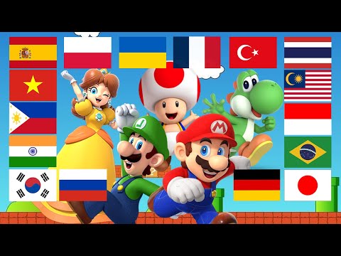 Super Mario in different languages meme