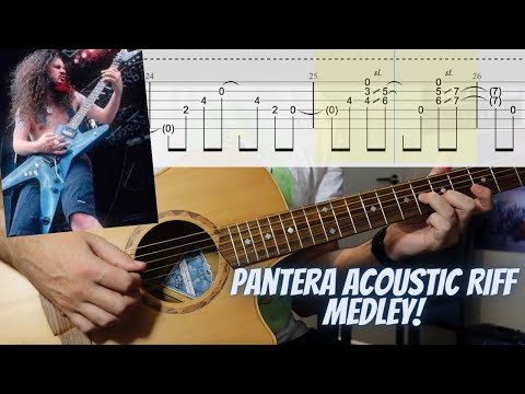 Pantera | Dimebag Darrell Acoustic Riff Medley (with Tabs)