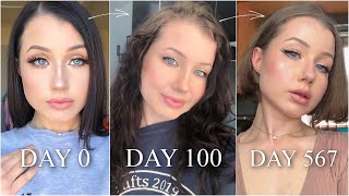 Growing out BLACK HAIR DYE time-lapse (1 year & 6 months of hair growth)