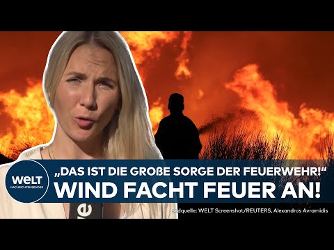 GRIECHENLAND: "Wind verstärkt Feuer!" Waldbrände rund um Athen kaum zu stoppen - Feuerwehr am Limit!