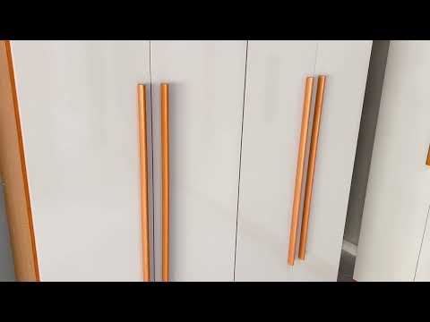 Video thumbnail of Guarda Roupa Solteiro Heros 4 Portas e 2 Gavetas MDF Moderna