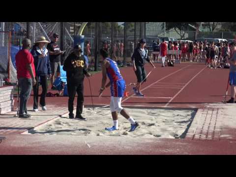 Jose Rubio (Long Jump) 1st Flight vs Huntington Beach 3-23-17 - Los Alamitos Boys