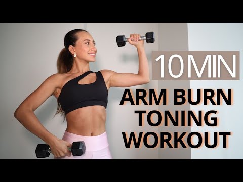 10 MIN ARM TONING BURN WORKOUT to sculpt your arms with weights | Daniela Suarez