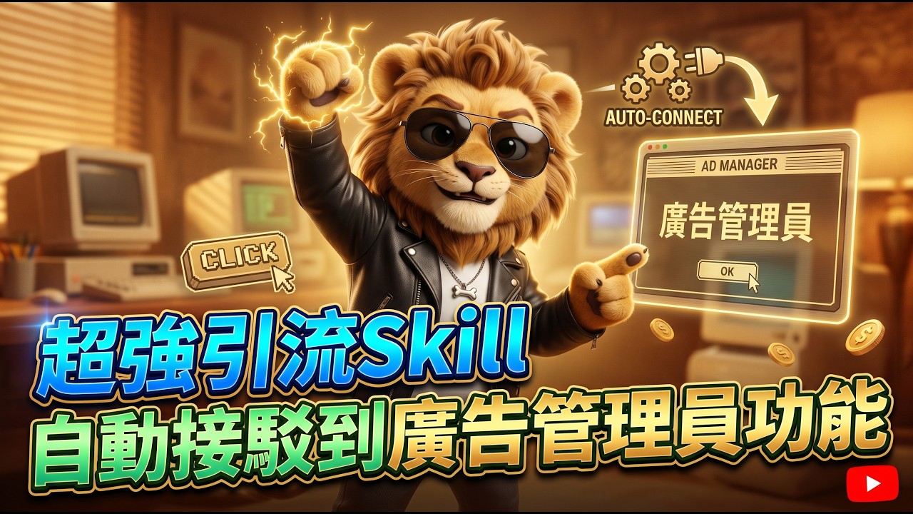 【廣東話】超強引流Skill, 自動接駁到廣告管理員功能#AI #人工智能 #AI創業 #AI一人公司 #AI變現 #AI賺錢 #AI自動化 #自動化工作流  #ChatGPT  #龍蝦
