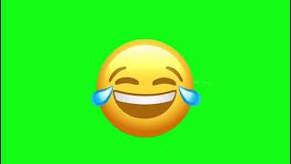 Laugh emoticon green screen with sound effects