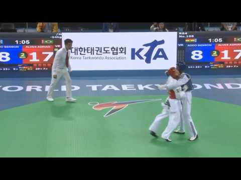 2017 WTF WORLD TAEKWONDO CHAMPIONSHIPS -54kg ADDO BENSON BENSON GHA-ALVES ADRIAN BRA AMAZING KICKS
