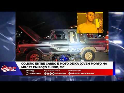 Colisão entre carro e moto deixa jovem morto na MG-179 em Poço Fundo, MG