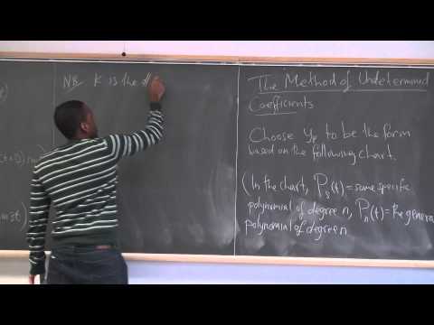 Math 391 Lecture 12 - Nonhomogeneous SOLDE - The Method of Undetermined Coefficients (Setup)